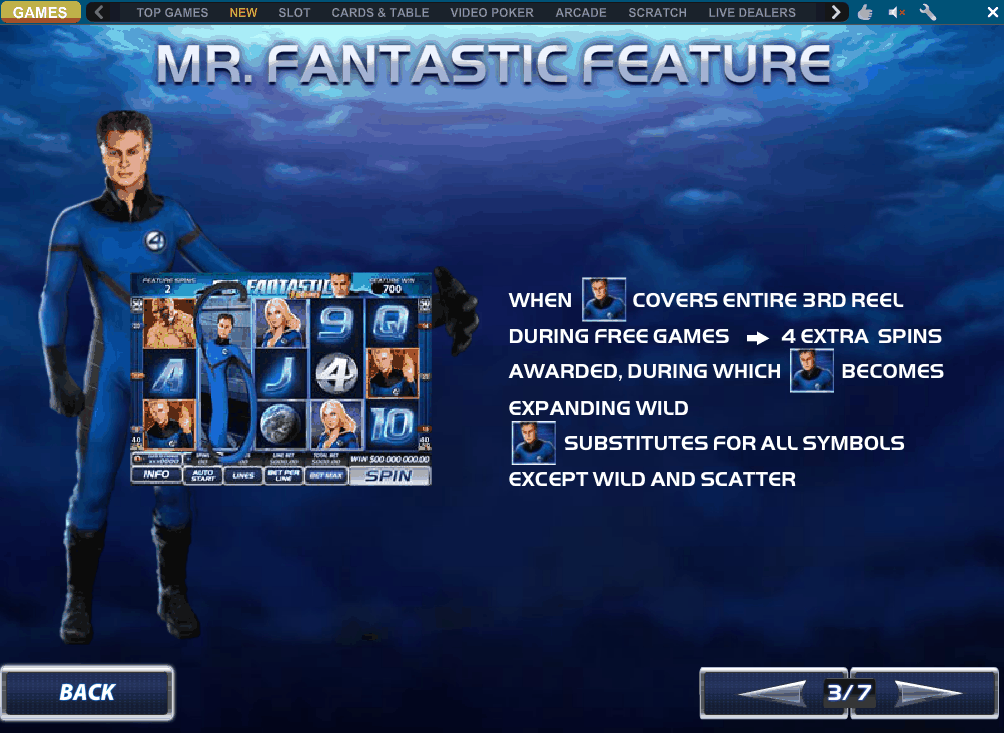 bonos del juego Fantastic four