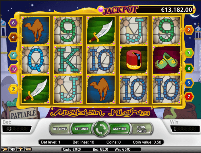 tema de tragaperras arabian nights