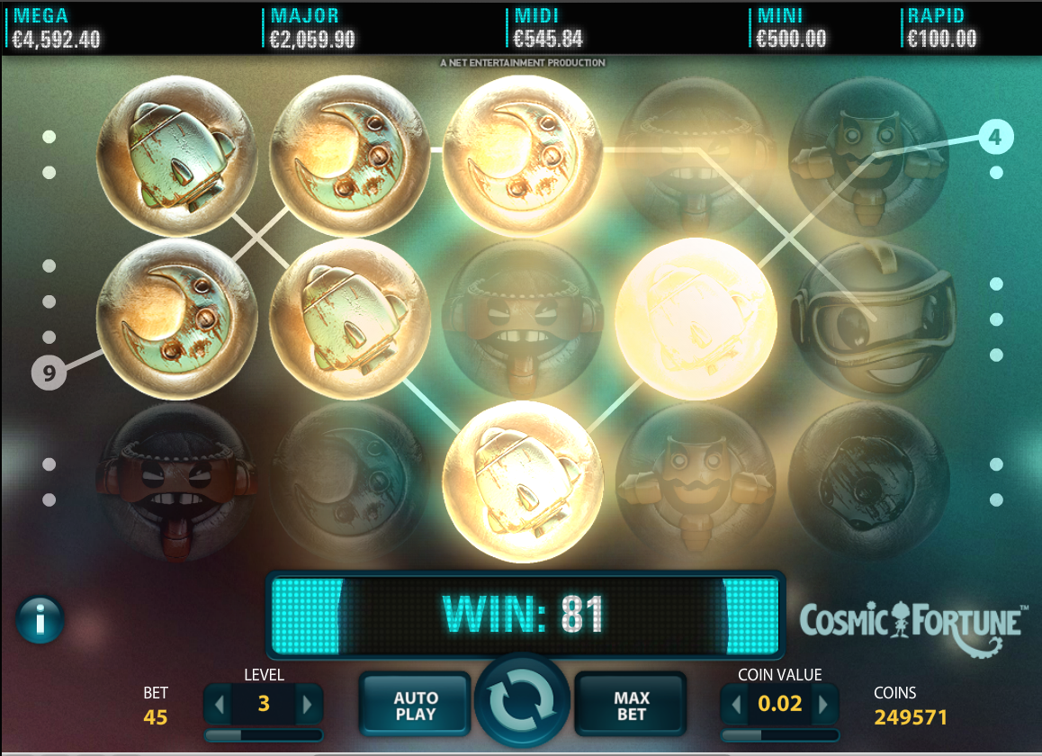 tema de tragaperras cosmic fortune