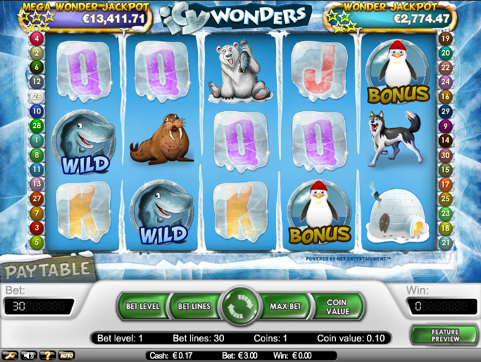 tema de tragaperras icy wonders