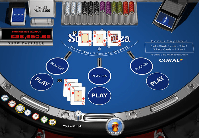 tema de stravaganza blackjack progressivo