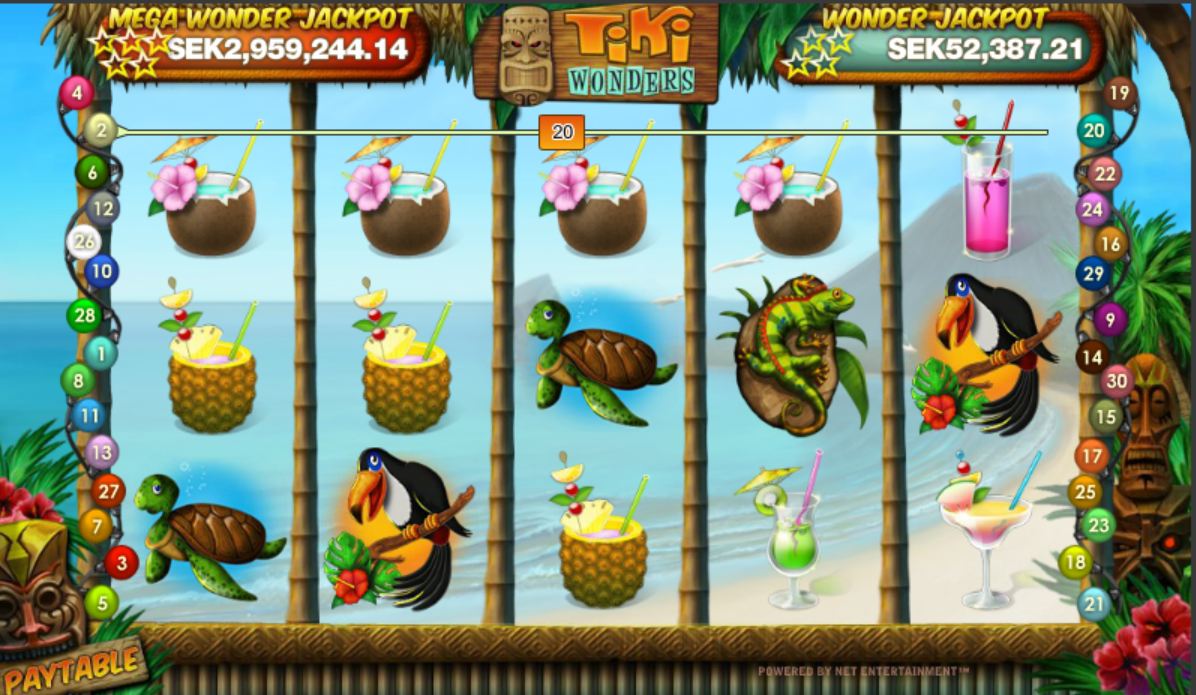 tema de tragaperras tiki wonders