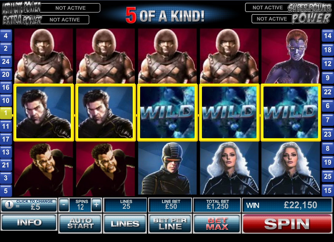 5 de una especie las tragaperras x-men