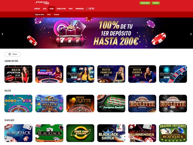 Sportium Casino 04.07.2024. Hp