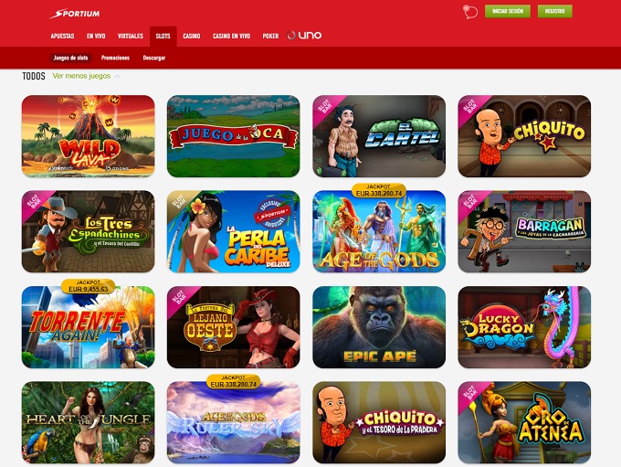 Sportium Casino 13.05.2021. lobby