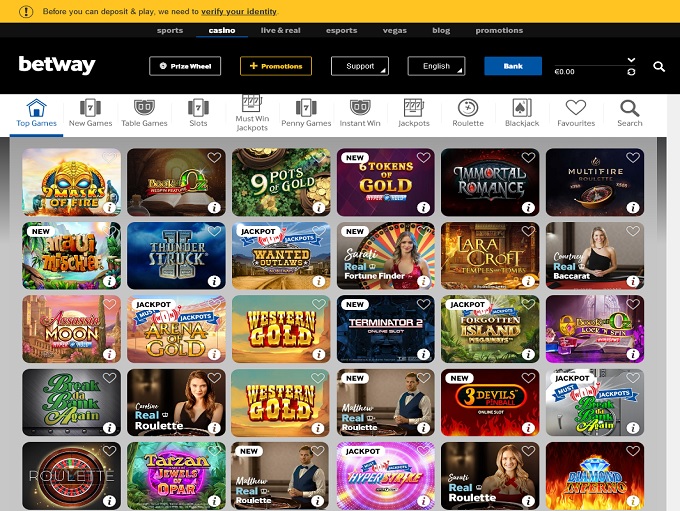 Betway Casino New Lobby 