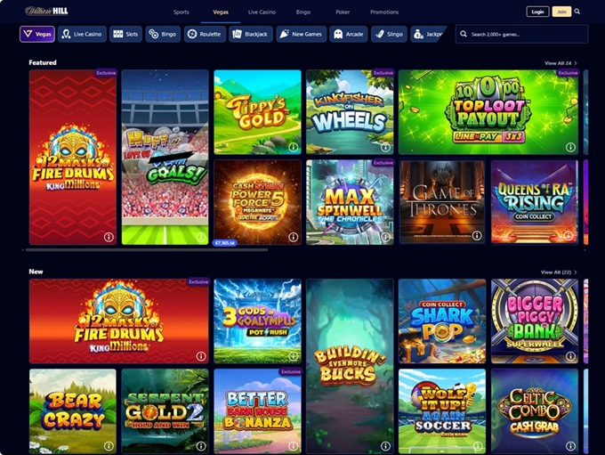 William Hill Casino 16.06.2026. lobby