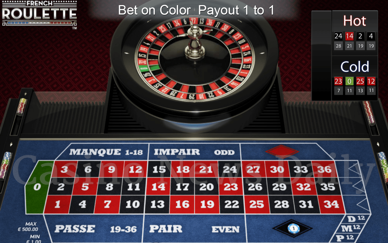Ruleta Francesa - Apuestas sobre colores