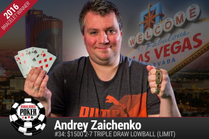 Andrey Zaichenko gana el Triple Draw Lowball (Limit) de $1,500 de las WSOP 2016