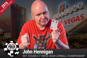 John Hennigan Gana el Campeonato $10,000 2-7 Triple Draw Lowball (Limit)